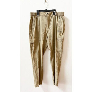 Clothin Mens Khaki Outdoor Lightweight Hiking Utility Pants Pockets 38x30 Nylon~